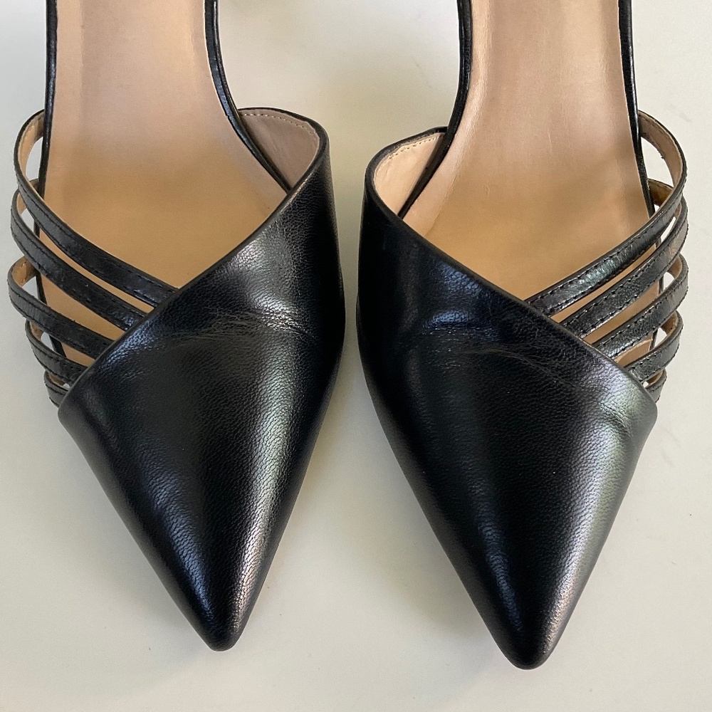 FRANCO SARTO Talana Pointed Toe Kitten Heel Pumps  Black Size 7.5 - Picture 3 of 10